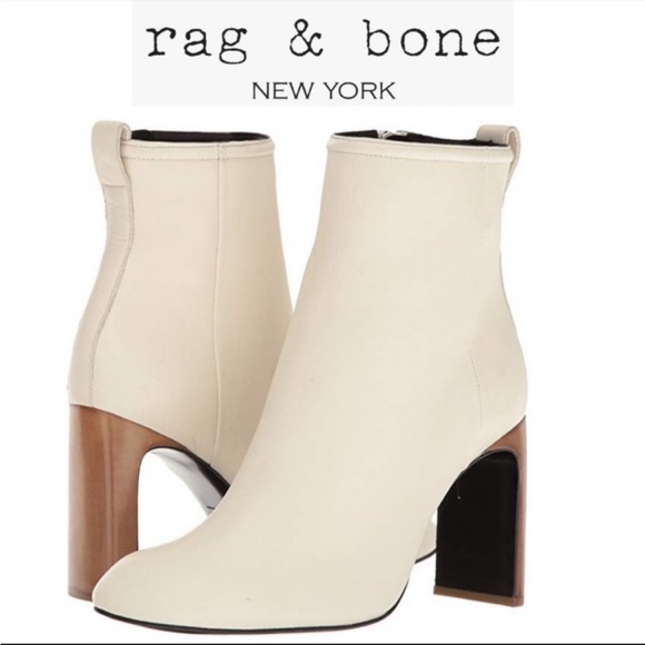 NWT rag & bone Ellis Boot Ivory Italian Lamb Leather. Size 7 or Size 8 - Picture 6 of 16